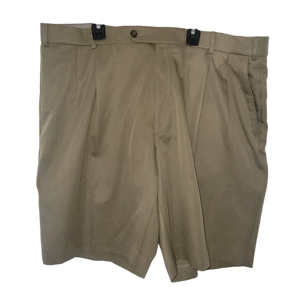 BALLIN Comfort eze Mens Tan Pleated‎ Shorts Size 40 Lightweight Casual Wear Golf
